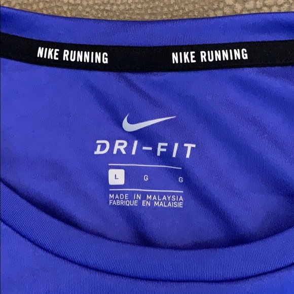 Nike Men’s Dri fit running t-shirt royal blue LG - Picture 3 of 3